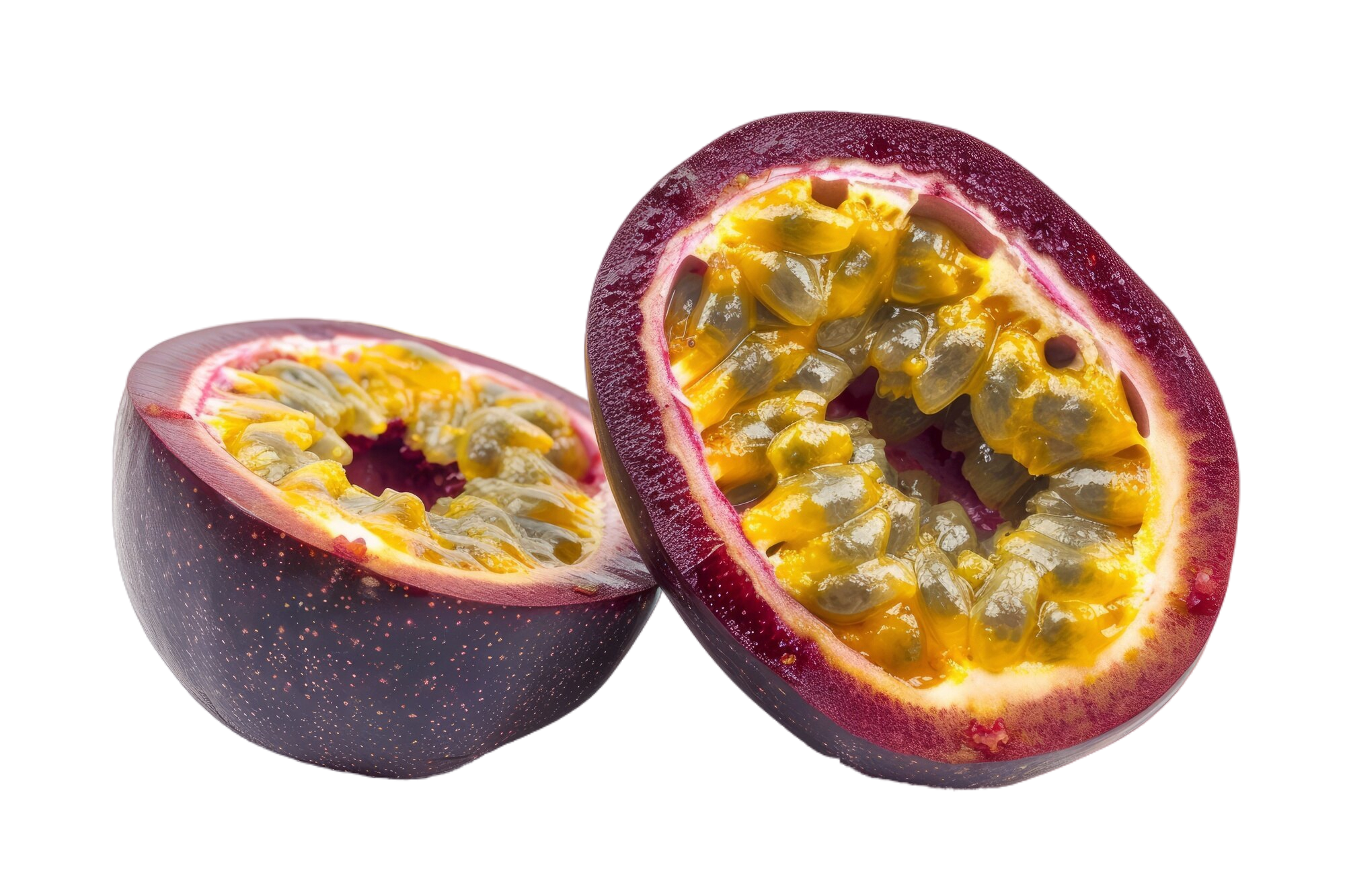Fruit de la passion entier et tranché
