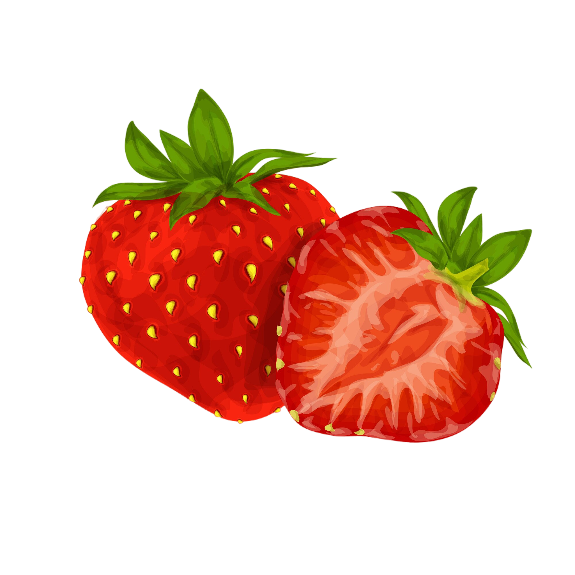 Image d'une fraise rouge brillante sur fond blanc