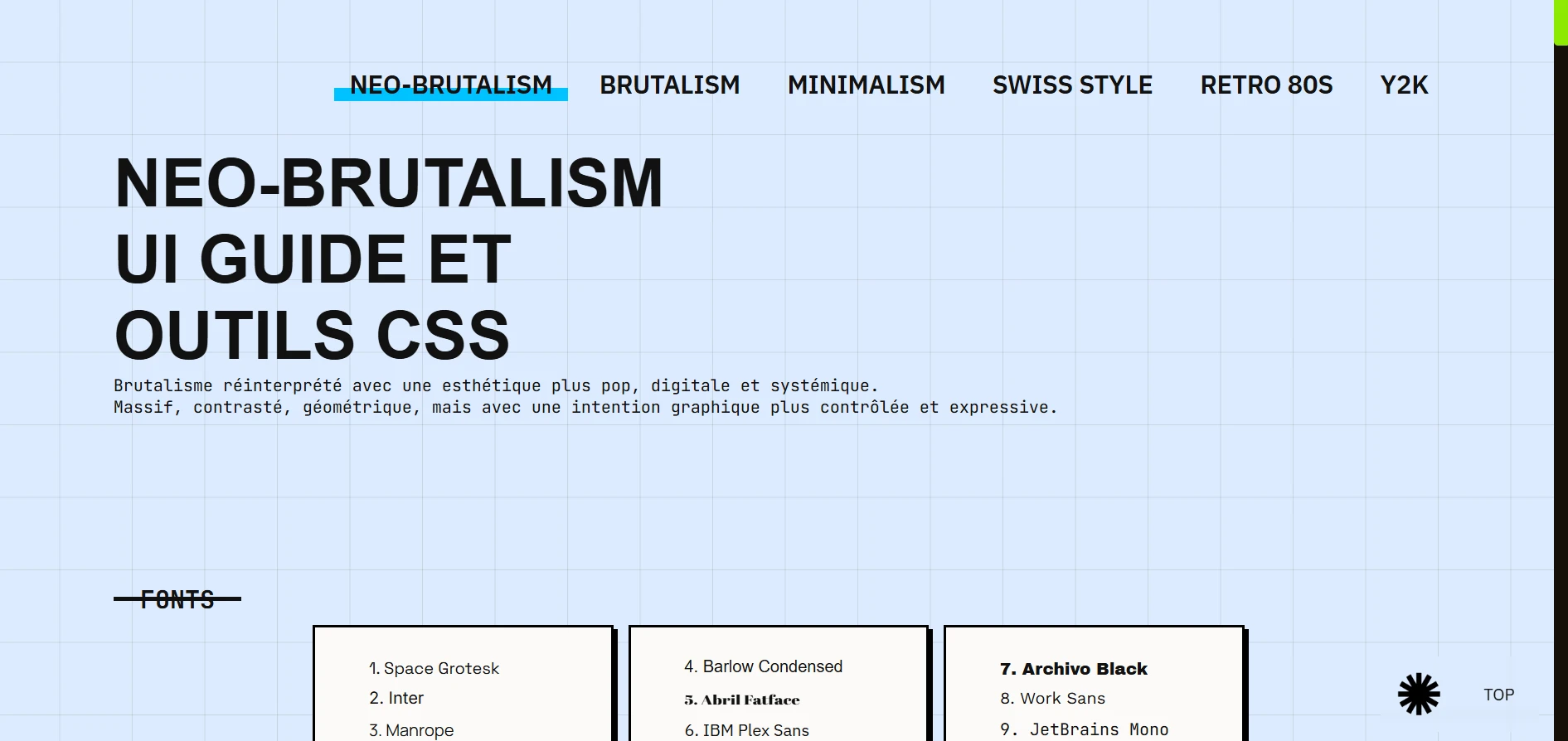 Capture d’écran du projet UI CSS Style Guides de Léa Buonomo
