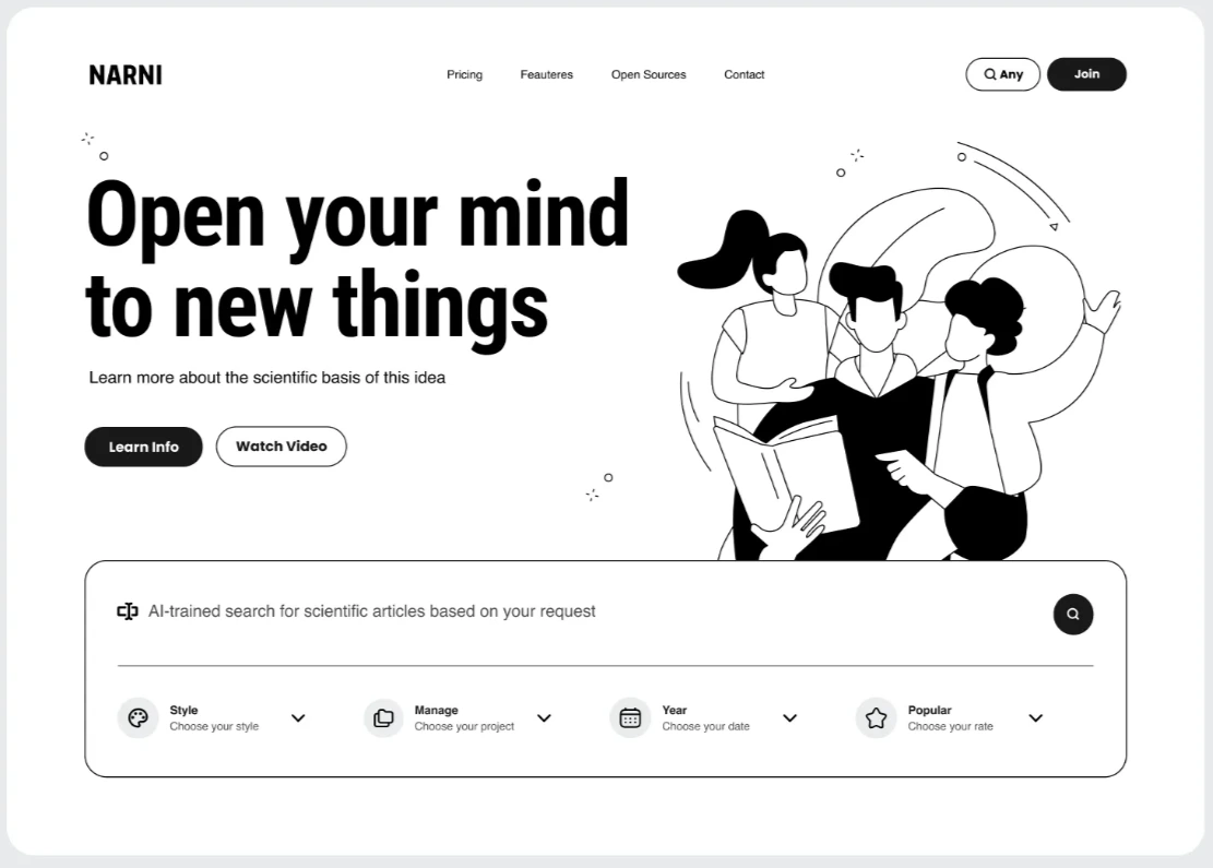 Imagelanding page avec illustration
