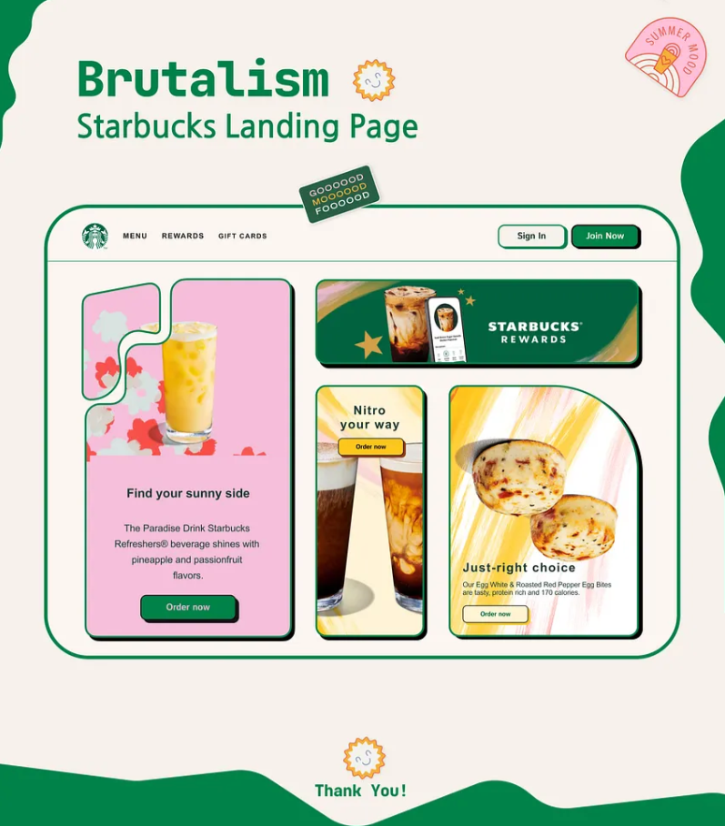 Image landing page Starbucks de Dribble