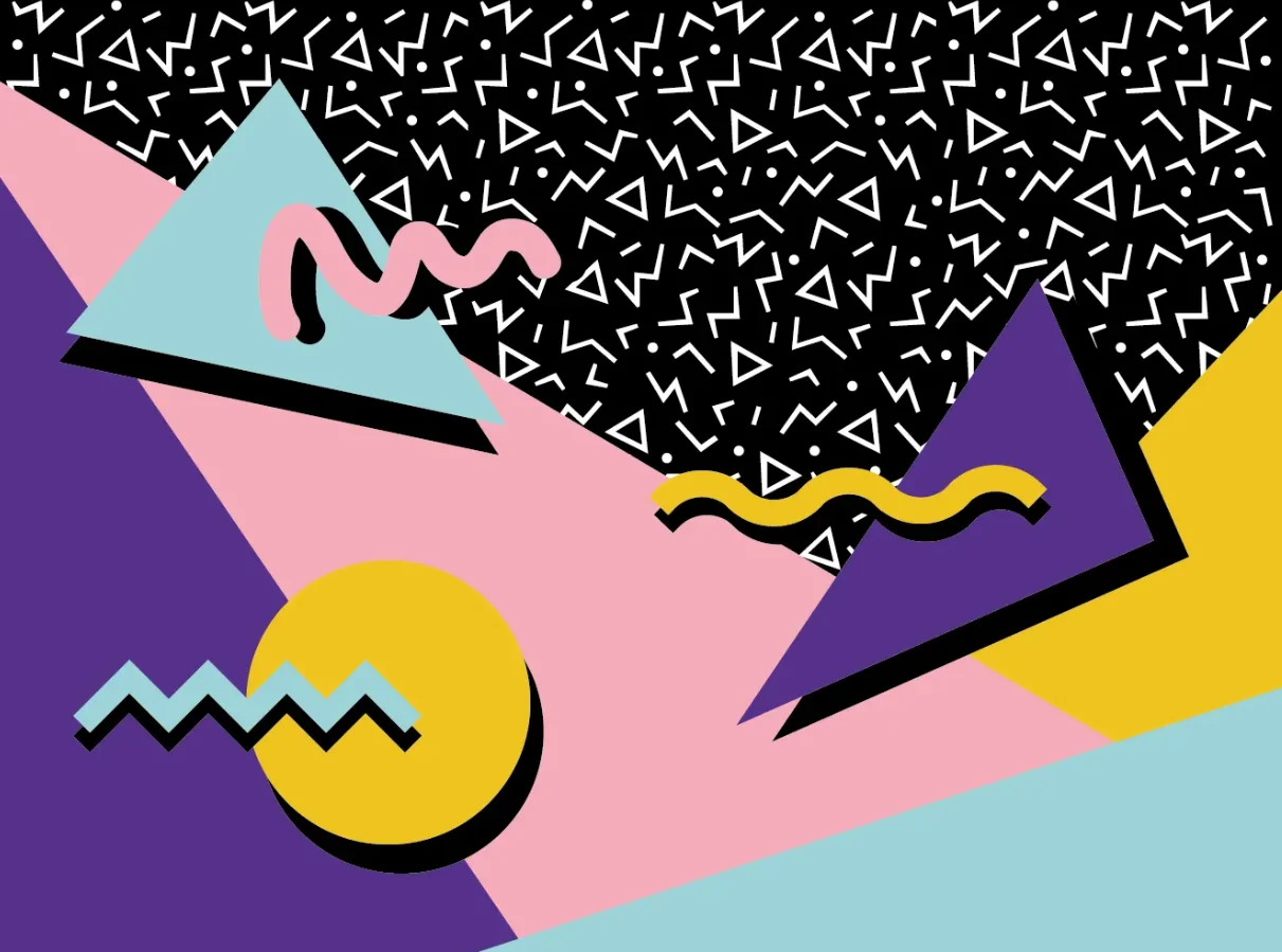Image pattern géométriques typique années 80