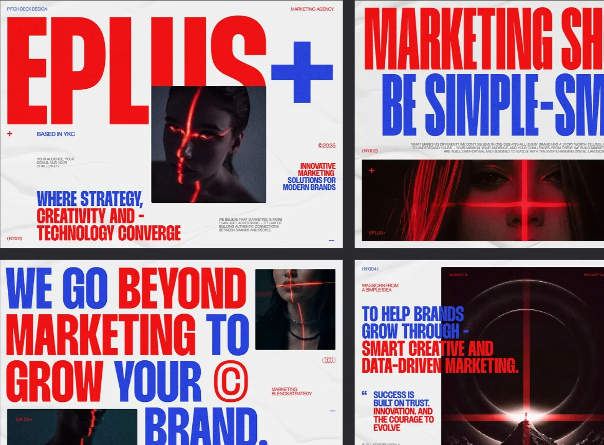 Image set webdesign rouge et bleu